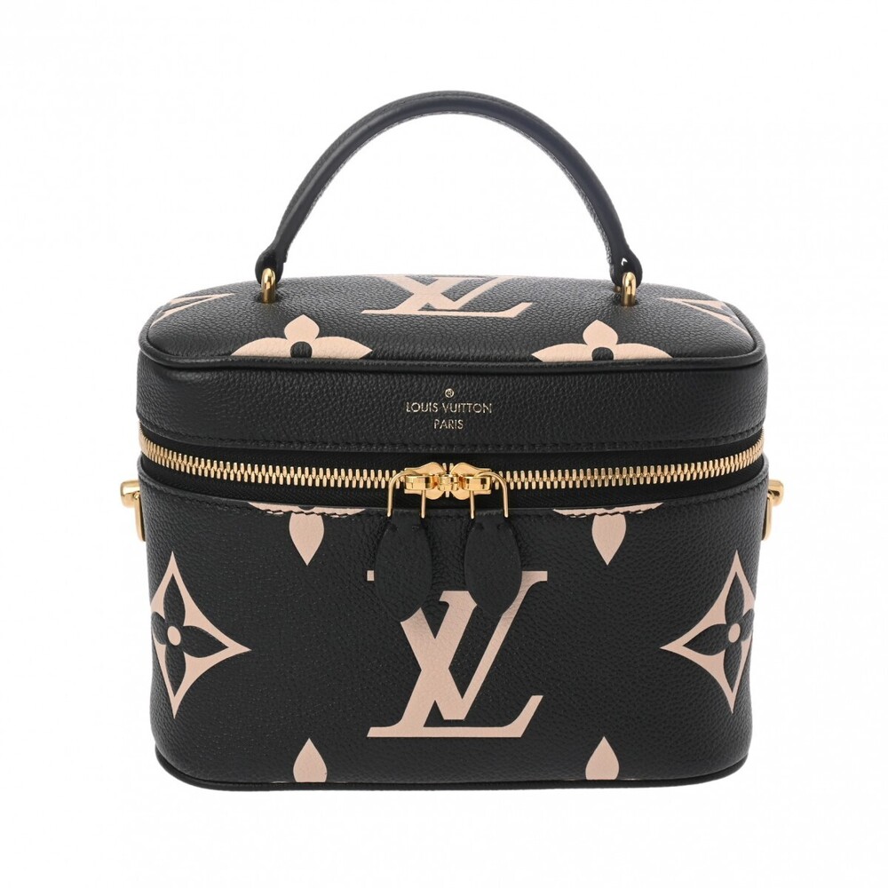 Louis Vuitton Empreinte Vanity Black Beige Tan Leather Handbag